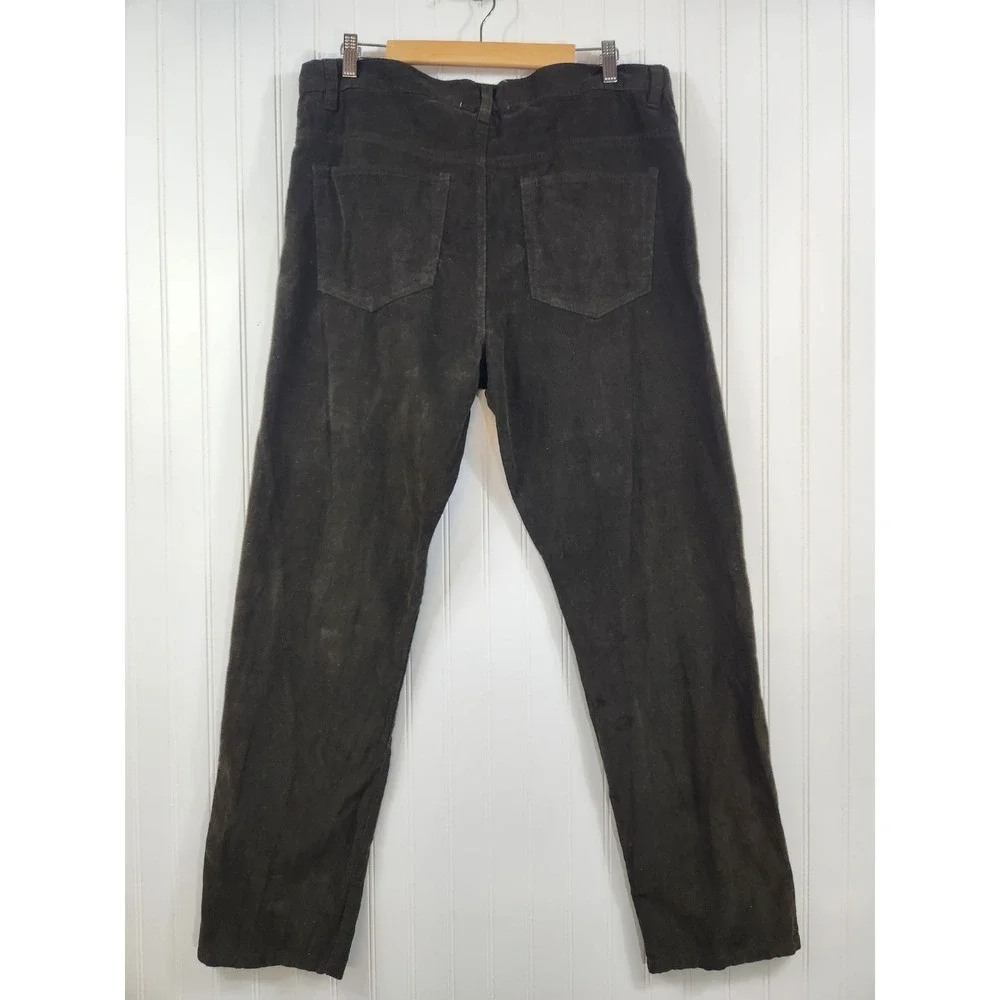 Paper Denim & Cloth Mens Brown Ribbed Corduroy Chino Pants Straight Leg‎ 38x32
